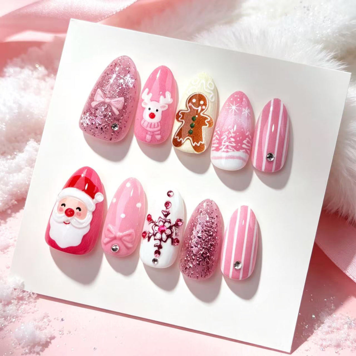 Festive Themed Press-On Nail Art Set — product view 3