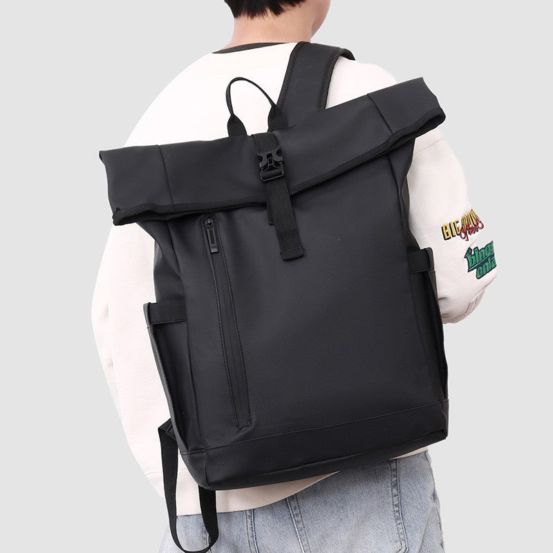 Multifunctional Backpack with Rolltop Design LoungeYard — product view 3