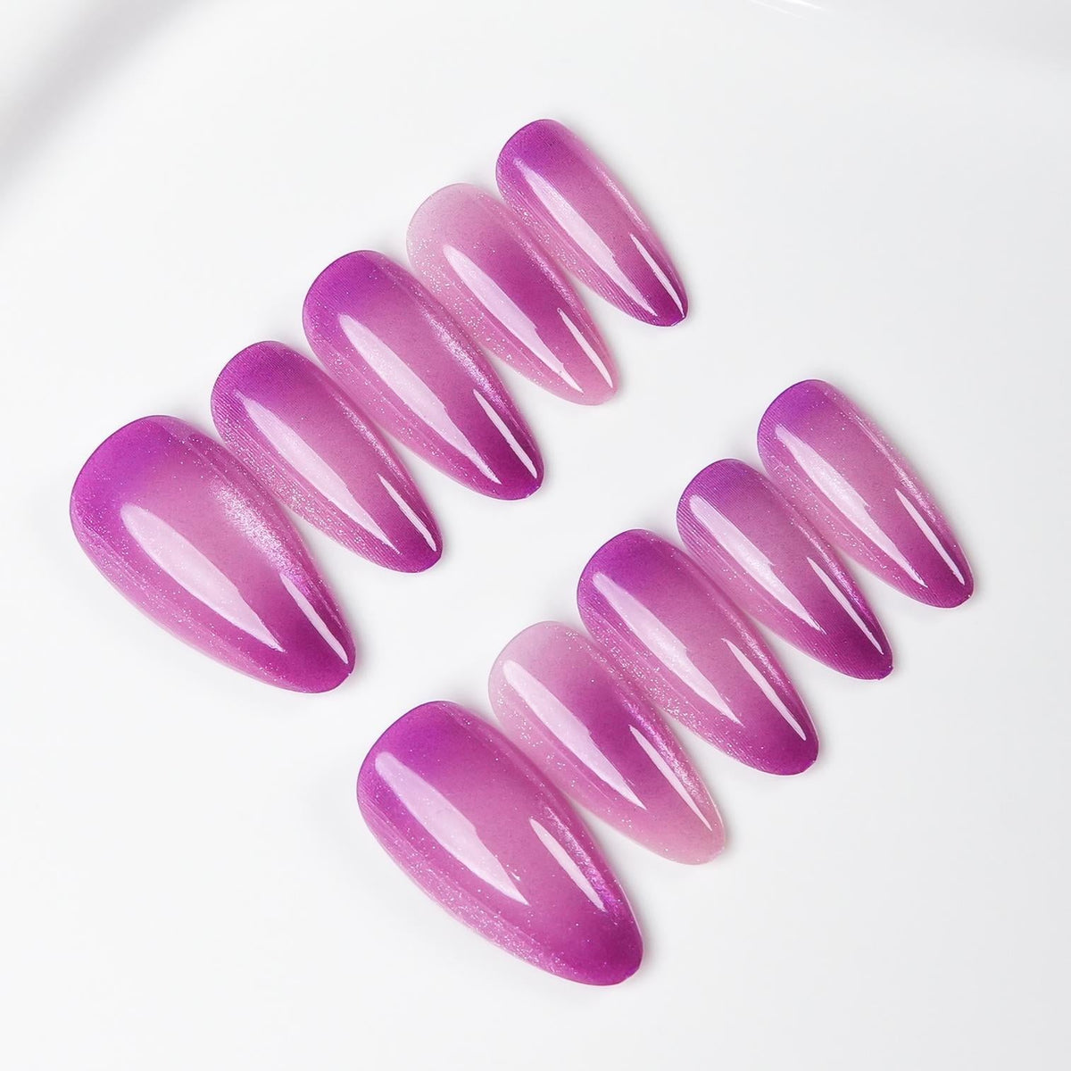 Stiletto Shaped Press-On Nail Set with Ombre Finish — product view 2