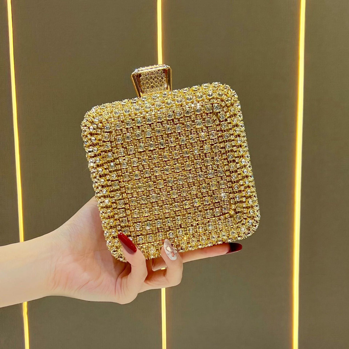 Glamorous Rhinestone-Embellished Clutch — product view 6