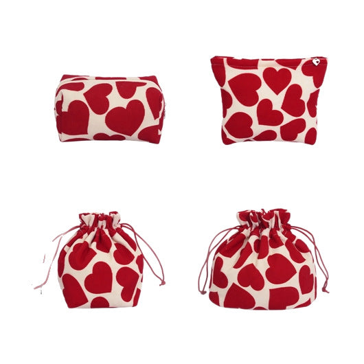 Heart Pattern Makeup Pouch LoungeYard — product view 3