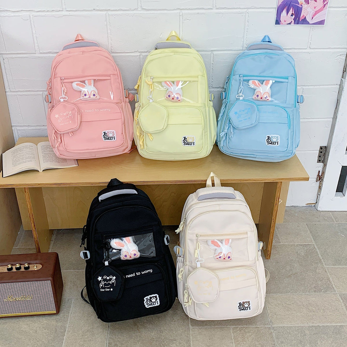 Cute Bunny-Themed Backpack LoungeYard — product view 4