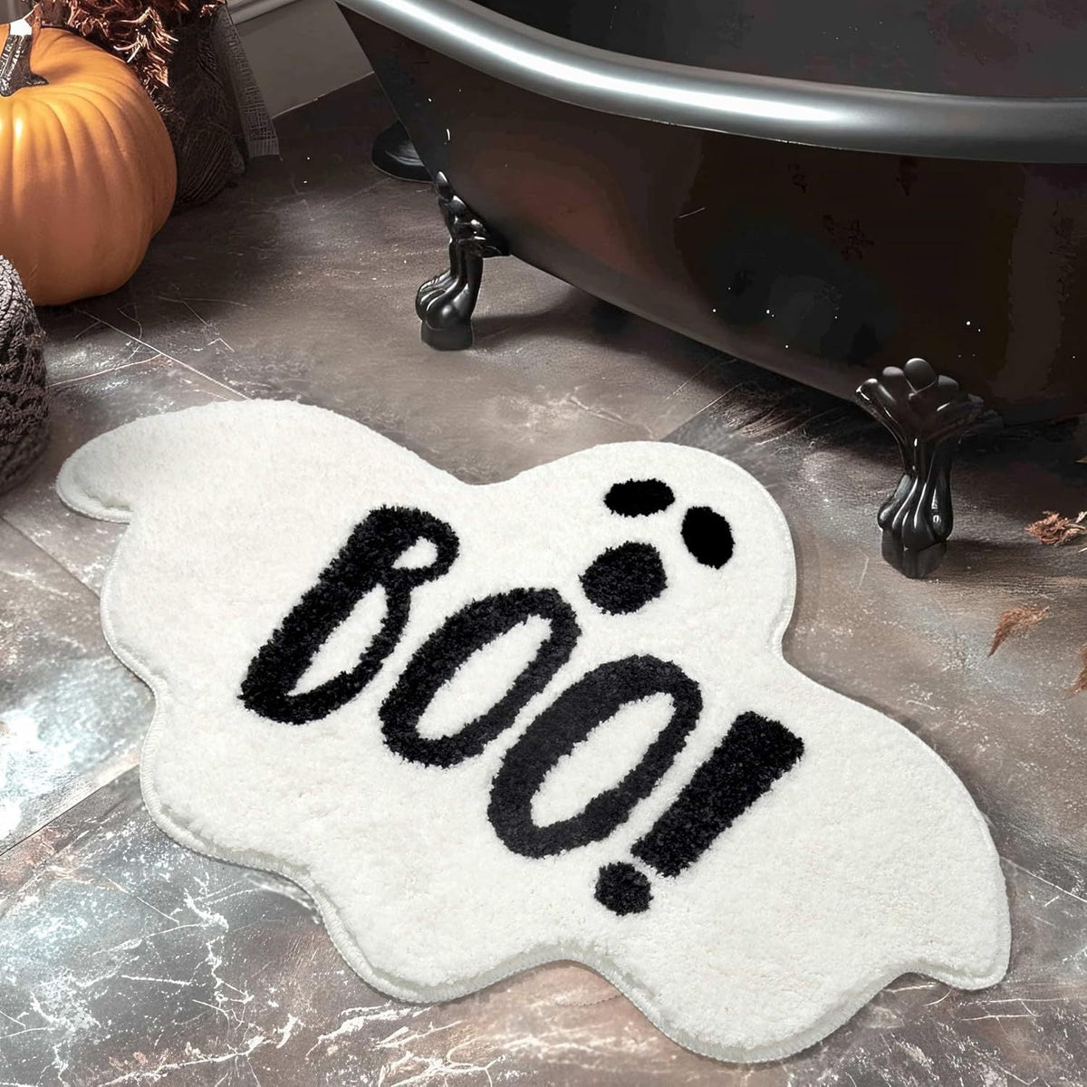 Ghost-Themed Plush Bath Mat LoungeYard — product view 4