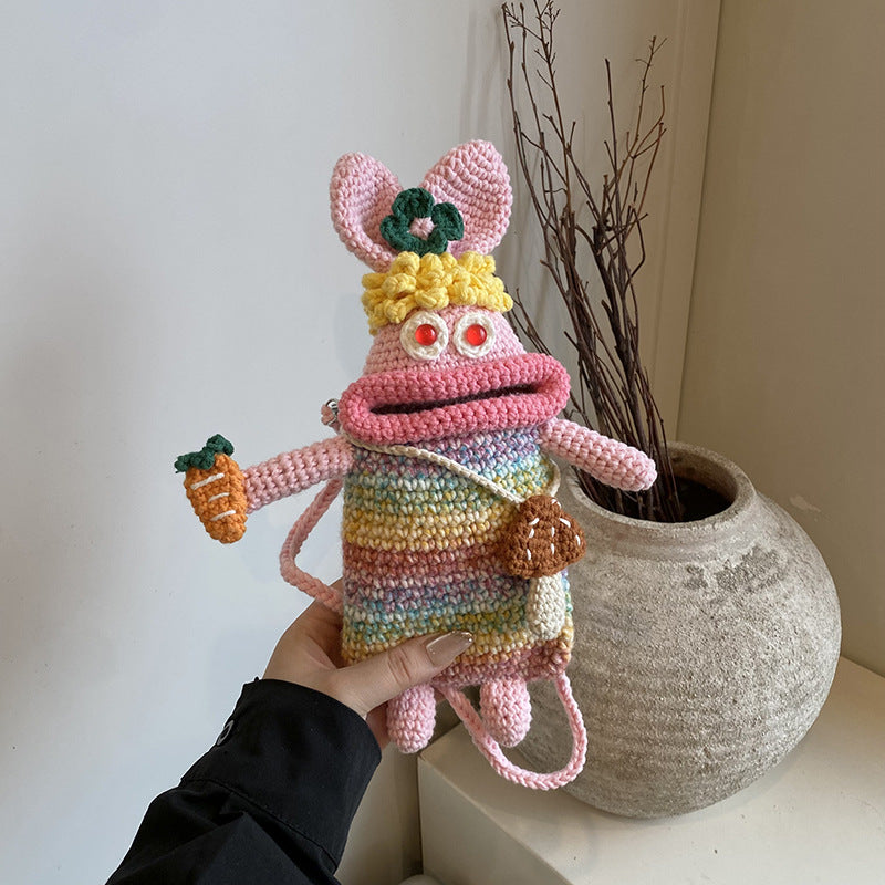 Cute Character Crochet Mini Backpack — product view 6