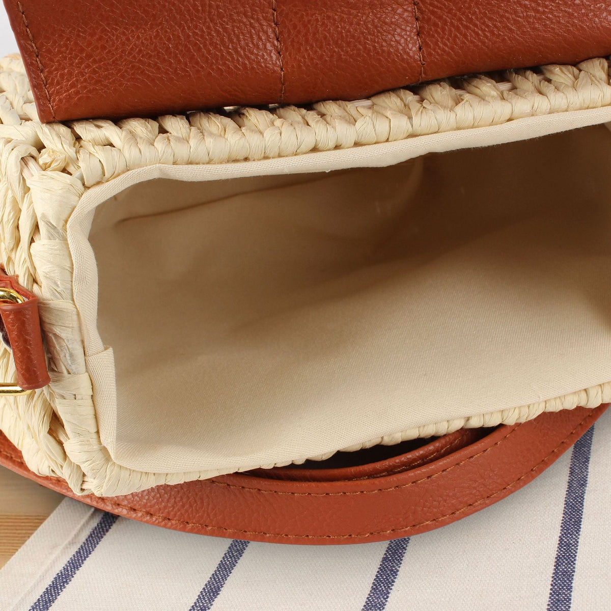 Handbag with Unique Woven Design and Elegant Flap LoungeYard — product view 3