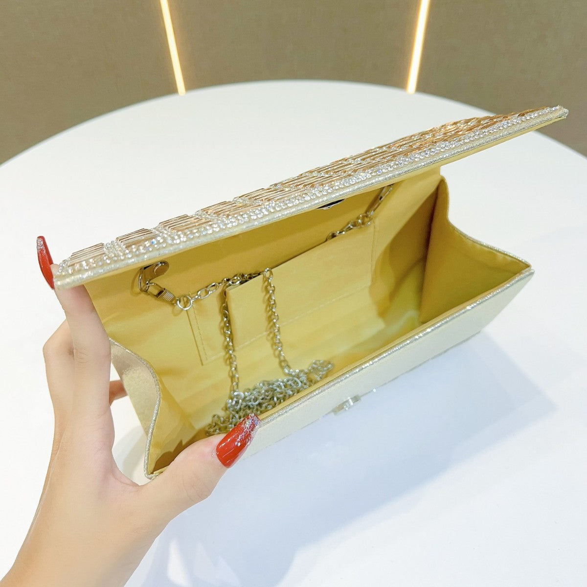 Glamorous Crystal-Studded Evening Clutch — product view 3