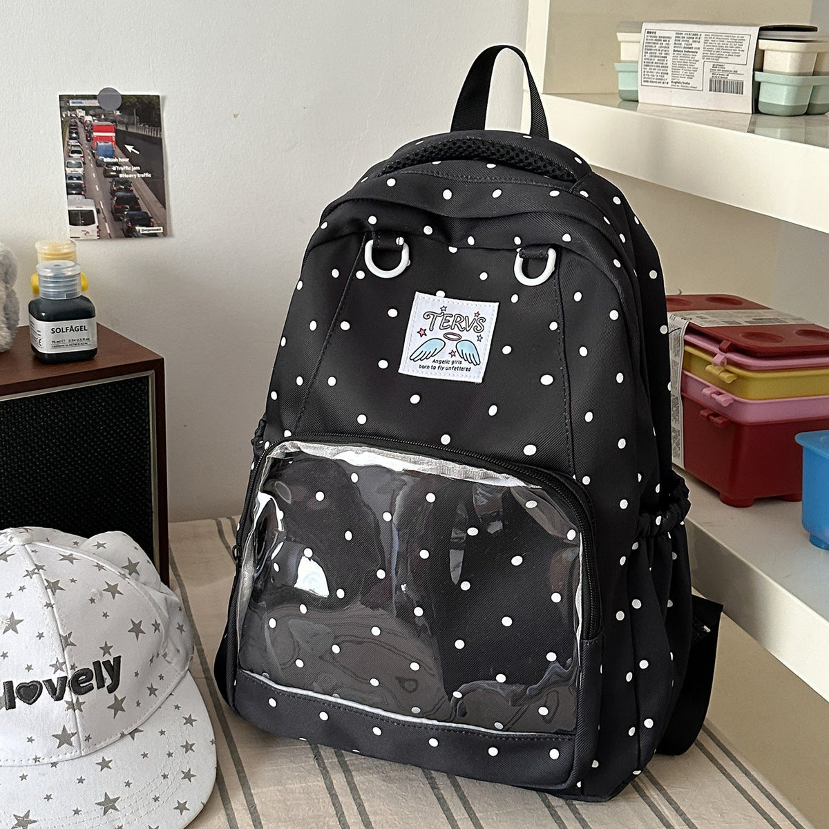 Cute Polka Dot Backpack LoungeYard 1791205345 — product view 6
