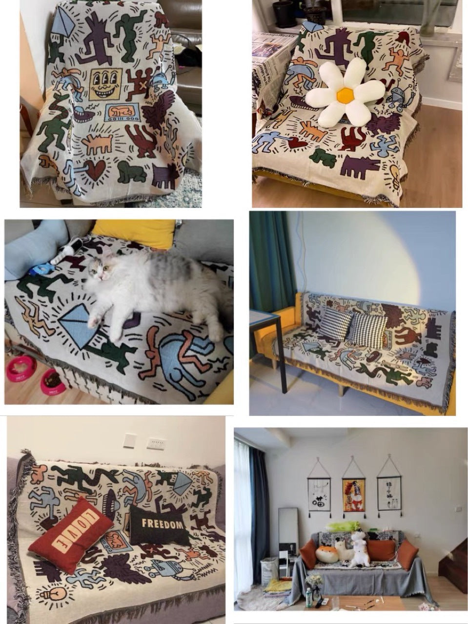 Artistic Graphic Throw Blanket — product view 4
