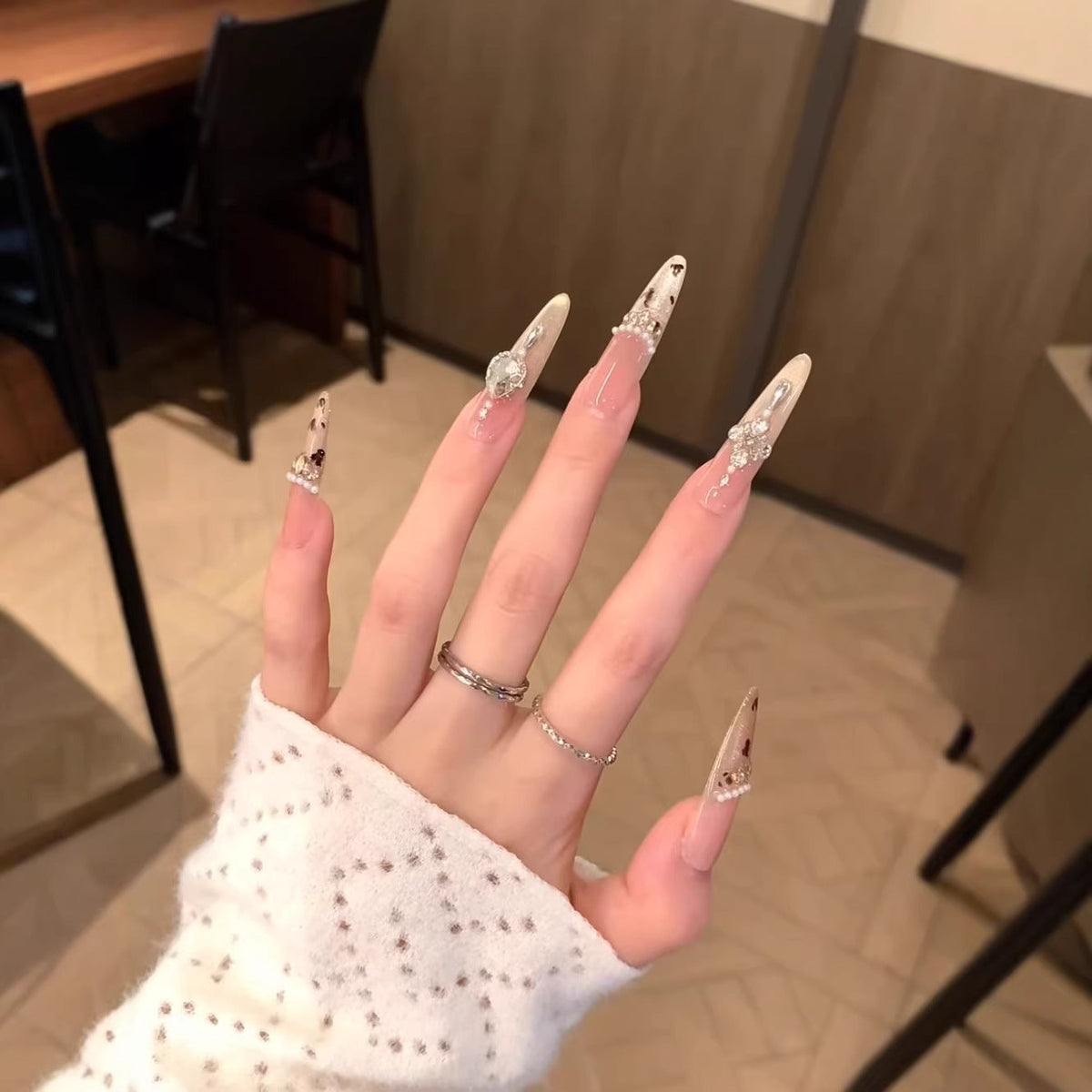 Glamorous Rhinestone Nail Extensions — product view 5