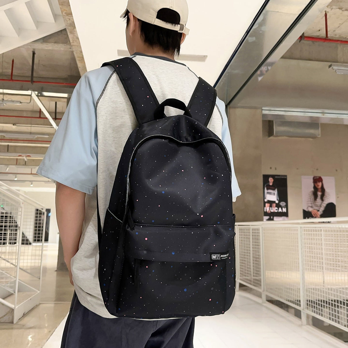 Space-Patterned Casual Backpack LoungeYard — product view 2