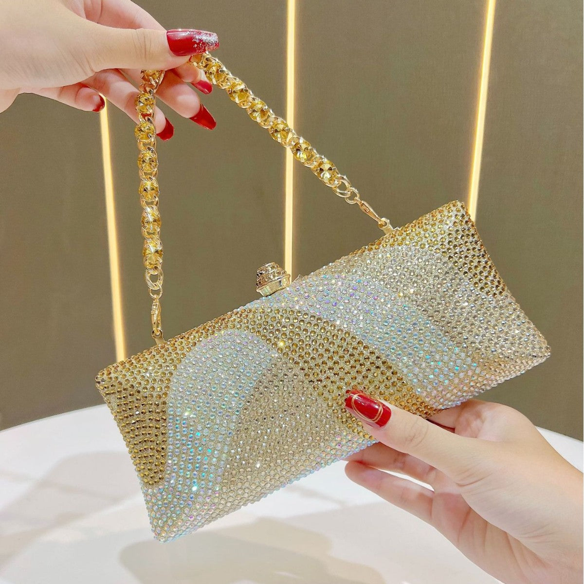 Rhinestone-Embossed Evening Handbag — product view 6