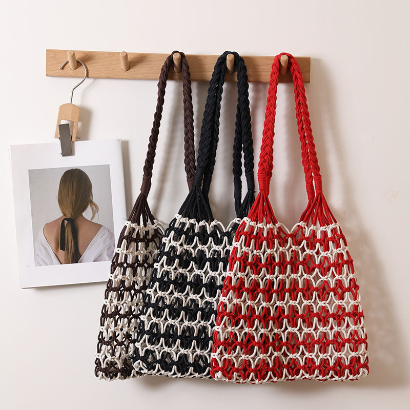 Hand-knotted shopping and beach bag LoungeYard — product view 1
