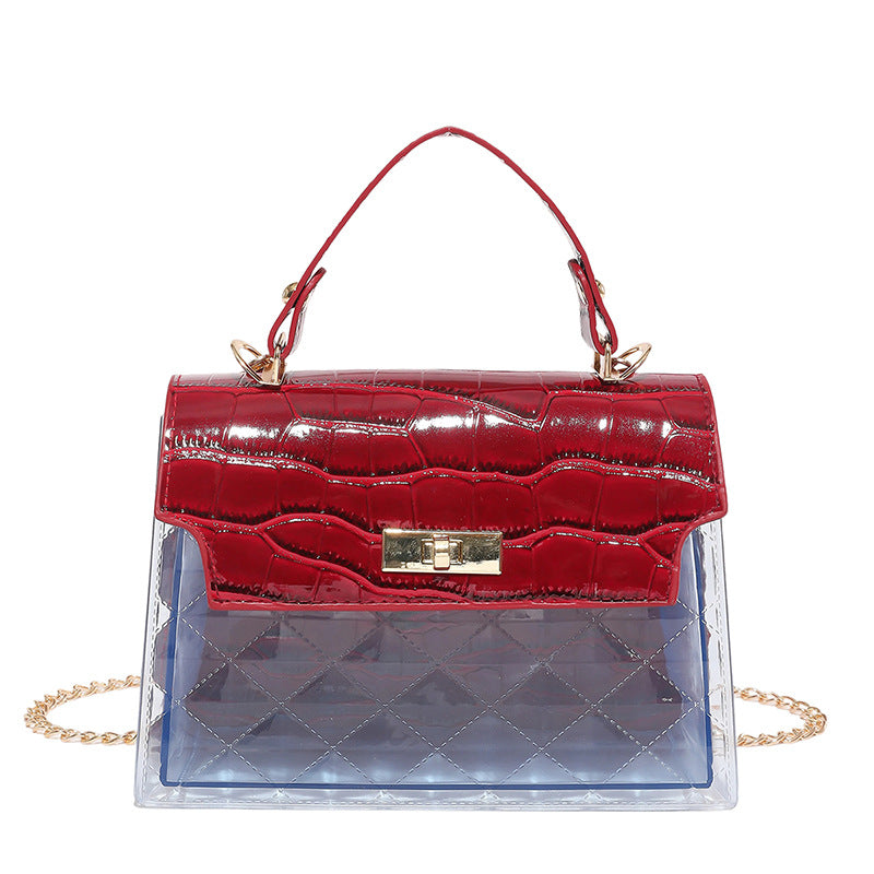 Glossy Crocodile Patterned Handbag — product view 6