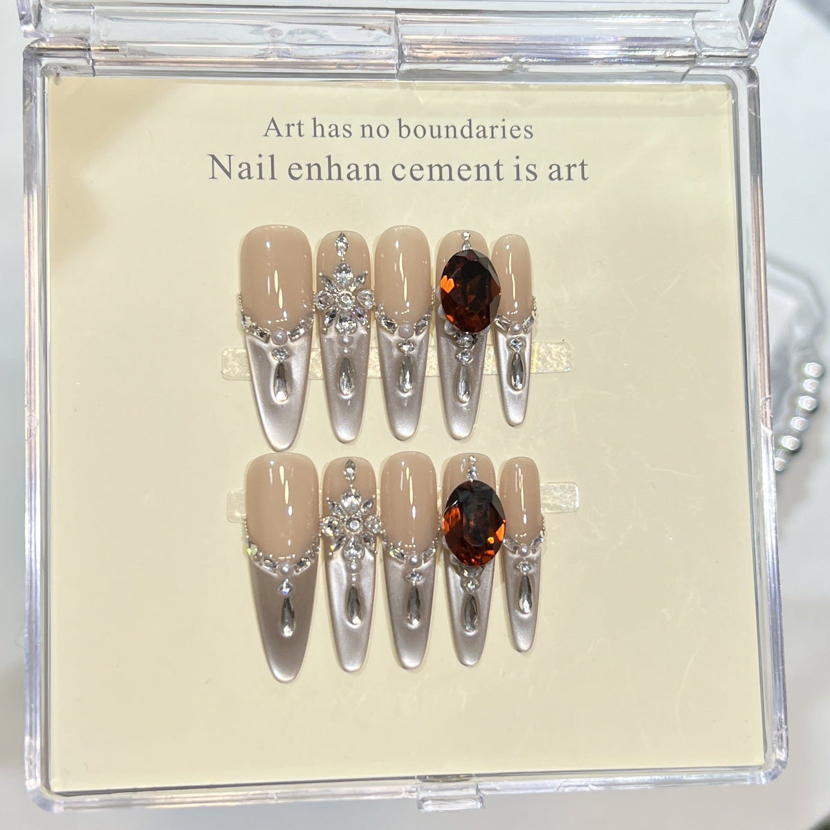 Glamorous Rhinestone-Embellished Press-On Nail Design Kit — product view 1