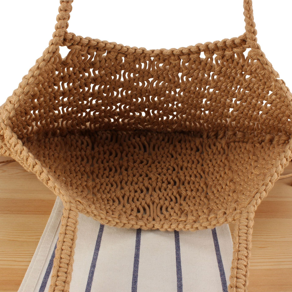 Macrame Tote Bag with Fringed Bottom LoungeYard — product view 6