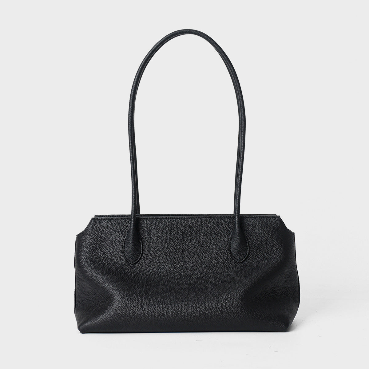 Slim Rectangular Pebbled Tote with Extended Shoulder Straps — product view 6