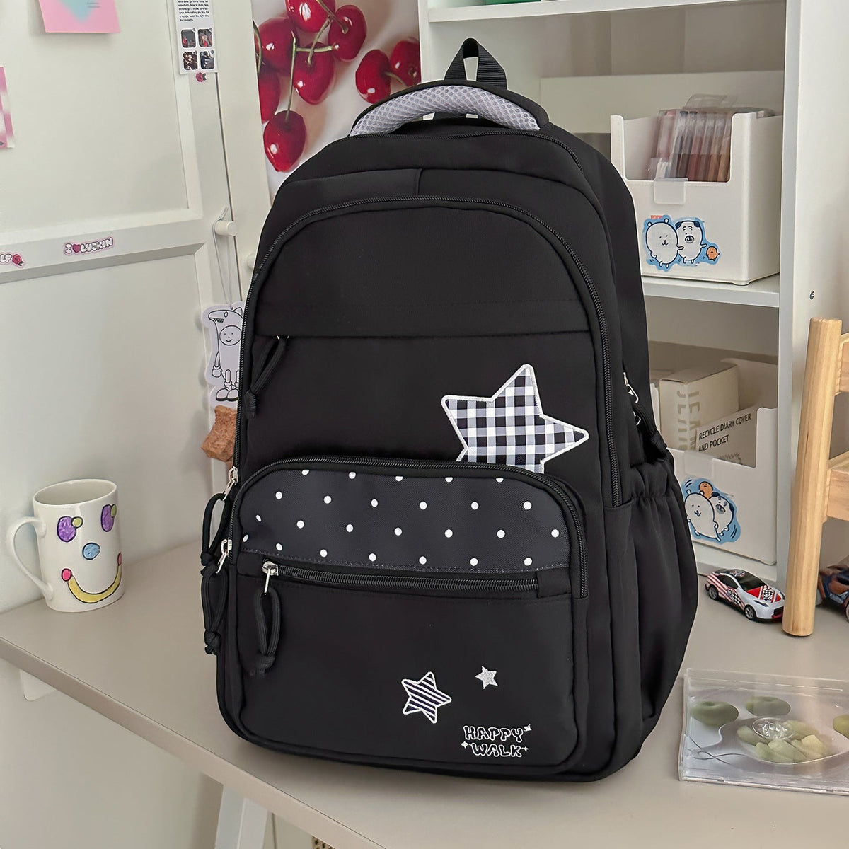 Playful Star-Embellished School Backpack LoungeYard — product view 7