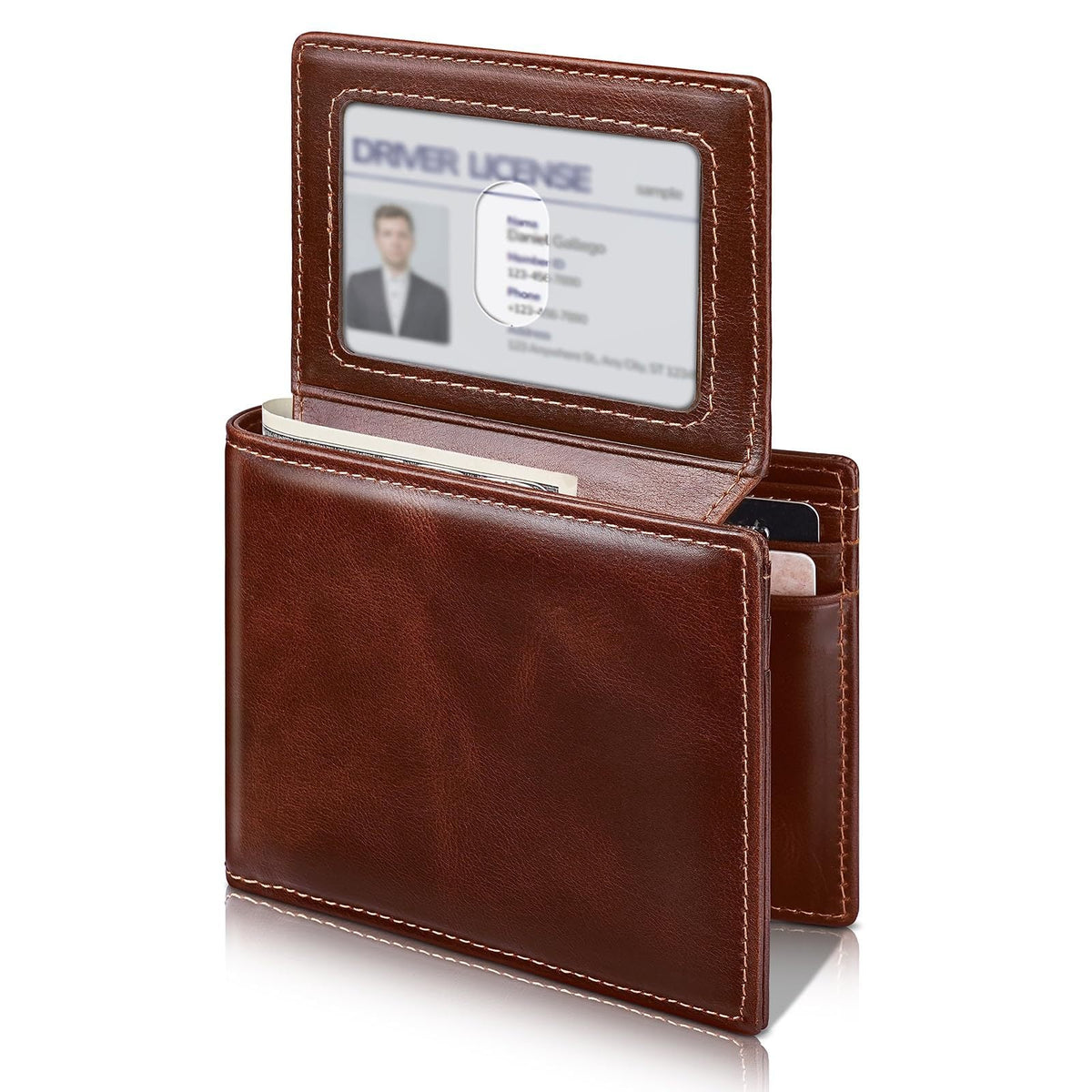 Classic RFID-Blocking Leather Wallet LoungeYard — product view 5