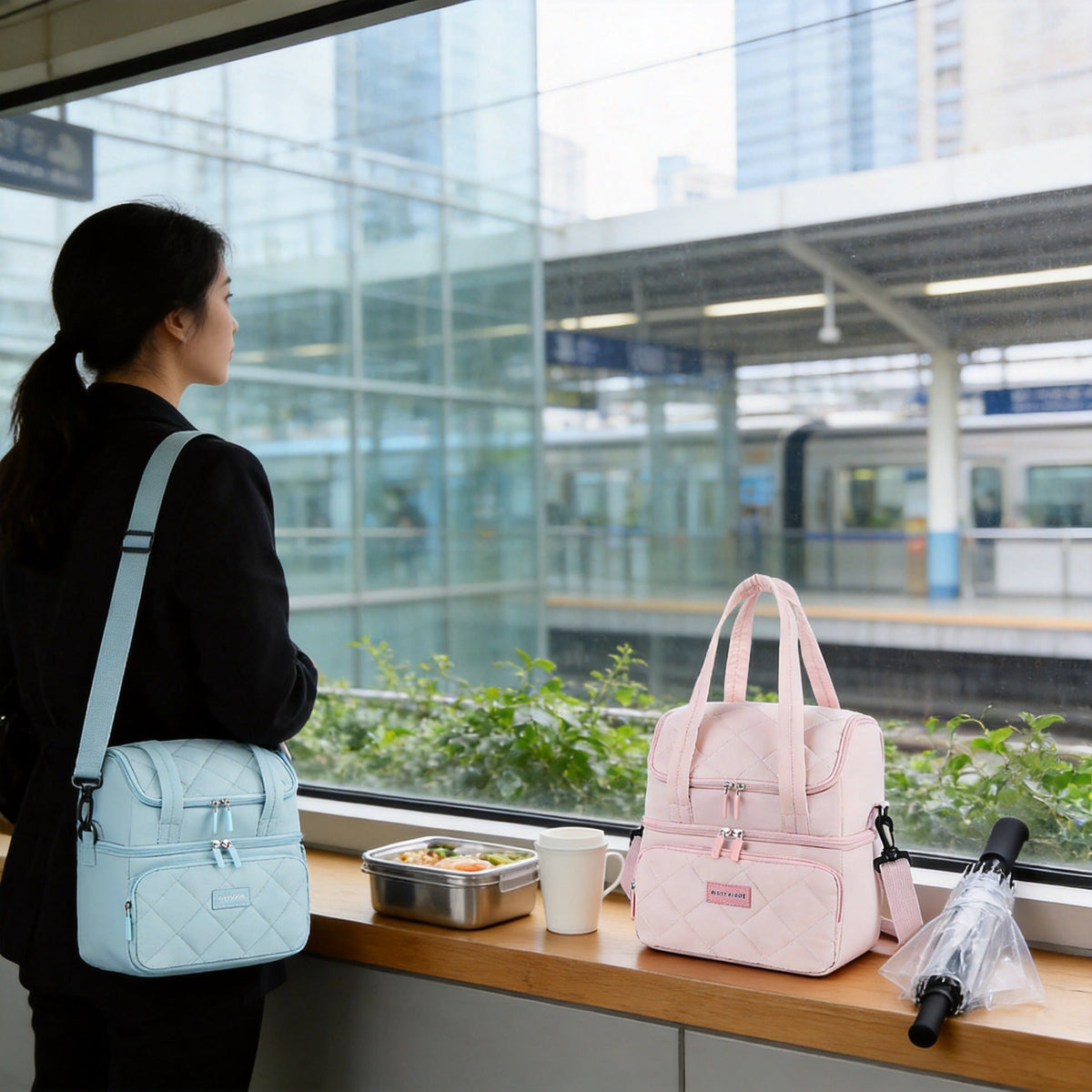 Insulated Multi-Compartment Lunch Cooler — product view 2