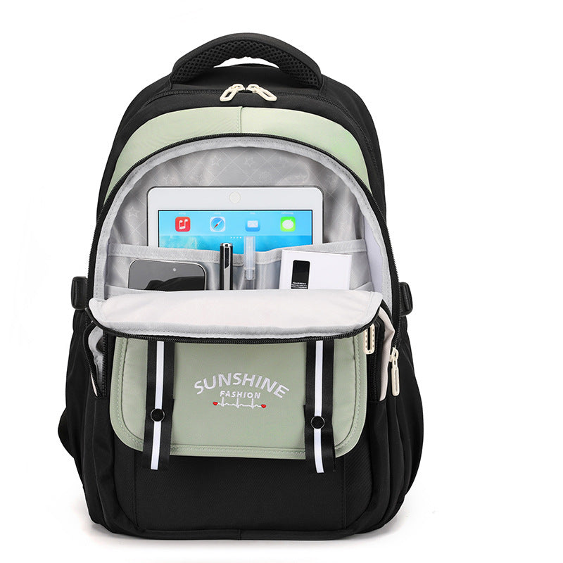 Stylish school backpack with functional compartments LoungeYard — product view 1