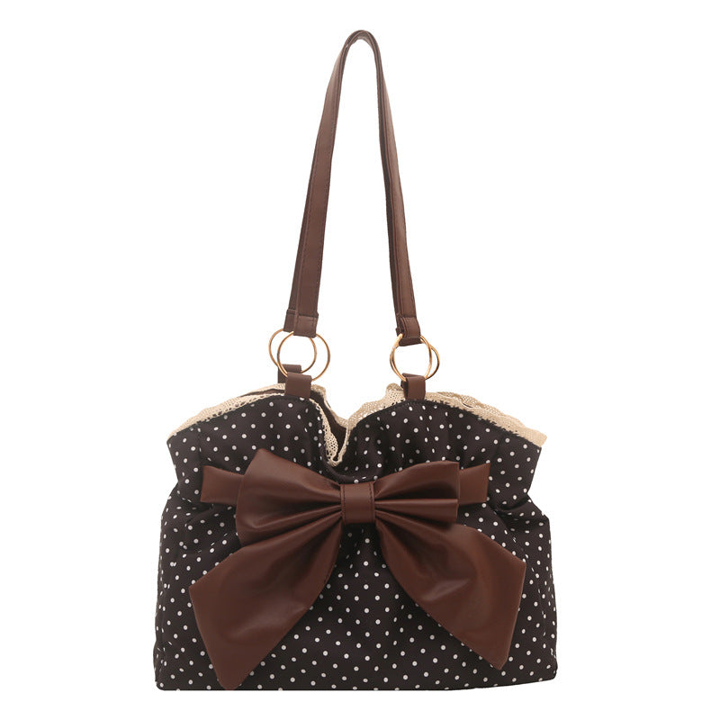 WoCharming Polka Dot Bow Tote Bag LoungeYard — product view 7
