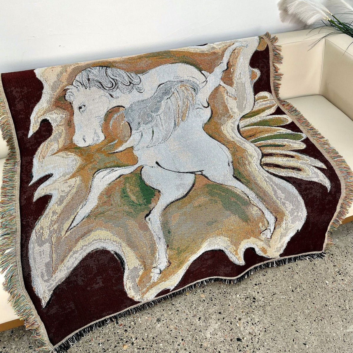 Artistic Unicorn-Themed Throw Blanket — product view 7