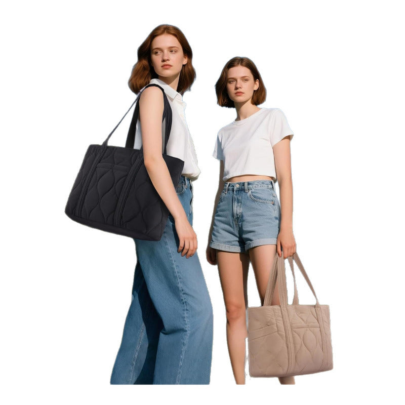 Quilted everyday bag with multiple outer pockets LoungeYard — product view 5