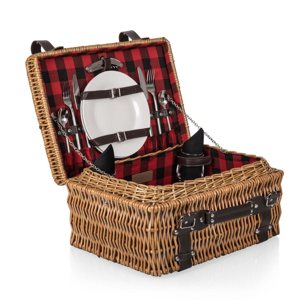 Women’s picnic basket with insulated inner compartment and high-quality dish set LoungeYard — product view 5