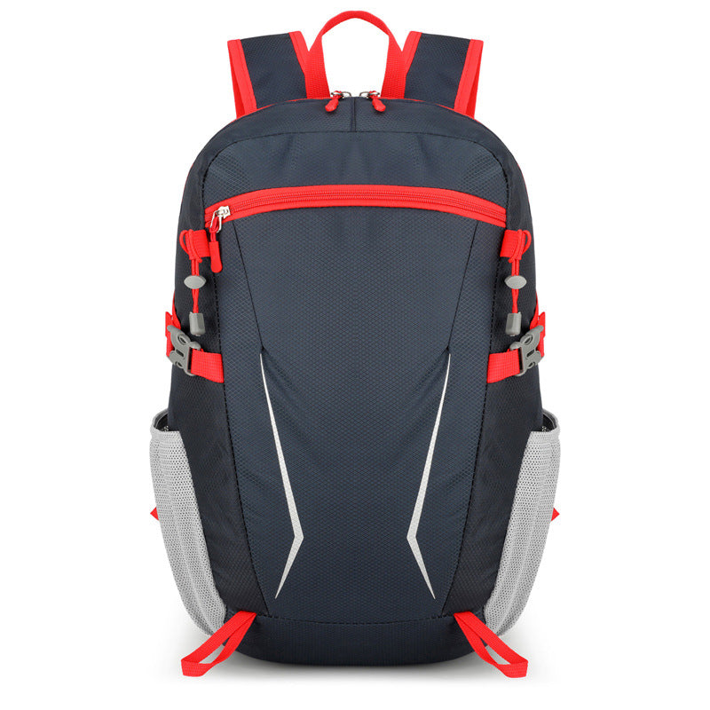 Unisex nan light day backpack with reflective inserts, padded back and side mesh pockets LoungeYard — product view 1
