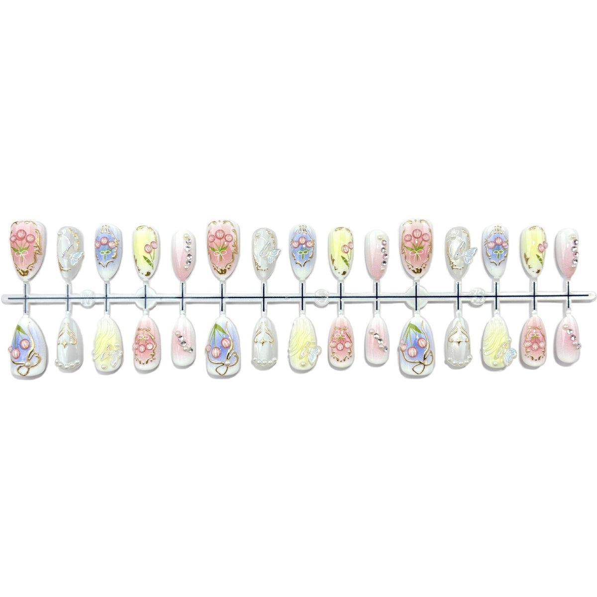 Artistic Floral Nail Design Press-On Set 1790745747 — product view 3