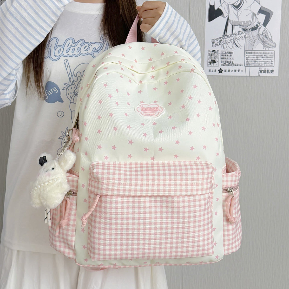 Fun Sparkly Star-Embellished School Backpack LoungeYard — product view 1