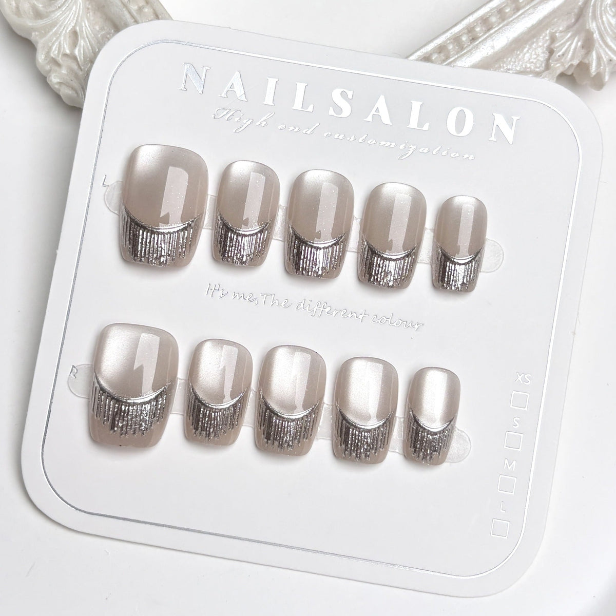 Elegant Press-On Nail Set with Glitter Accents — product view 5