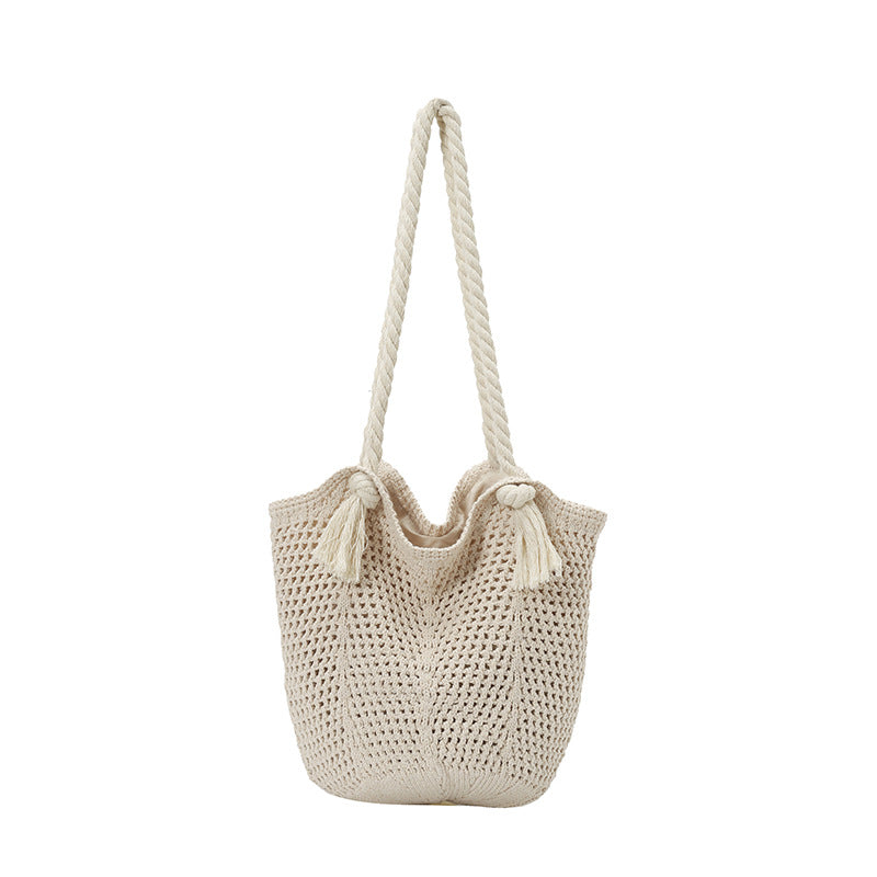 Handcrafted Woven Crochet Tote — product view 3