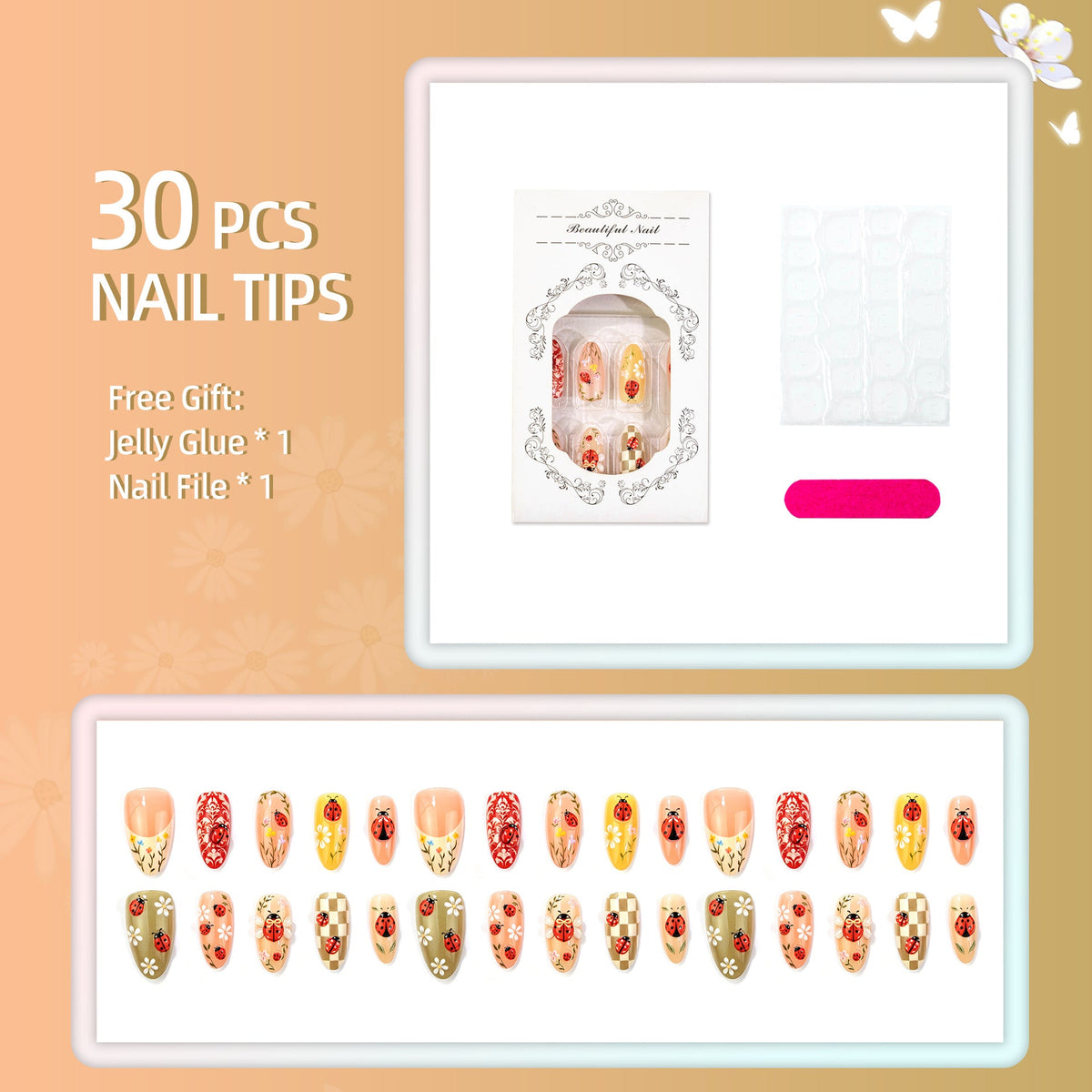 Ladybug-Themed Press-On Nail Art — product view 4
