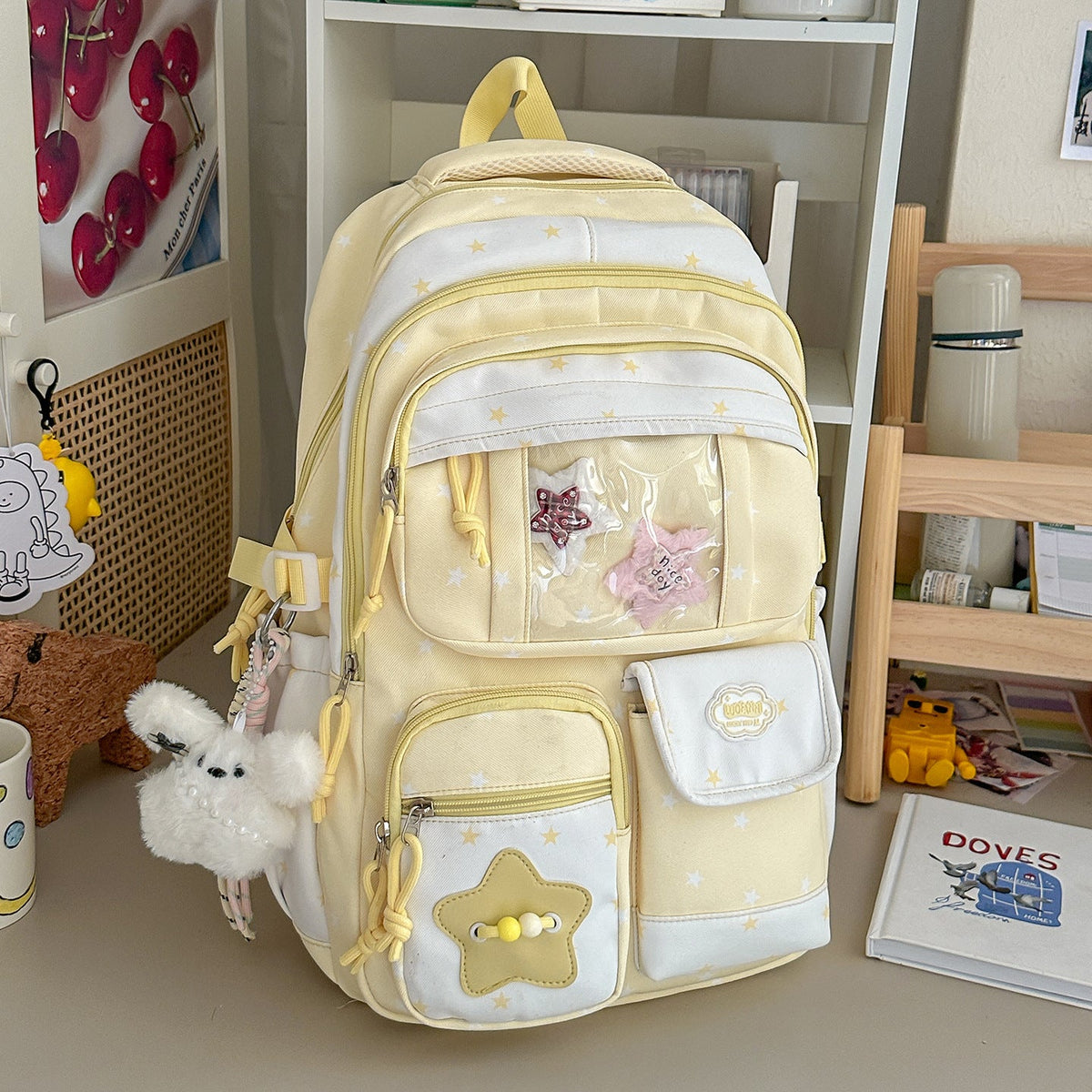 Playful Star-Embellished Backpack LoungeYard — product view 7