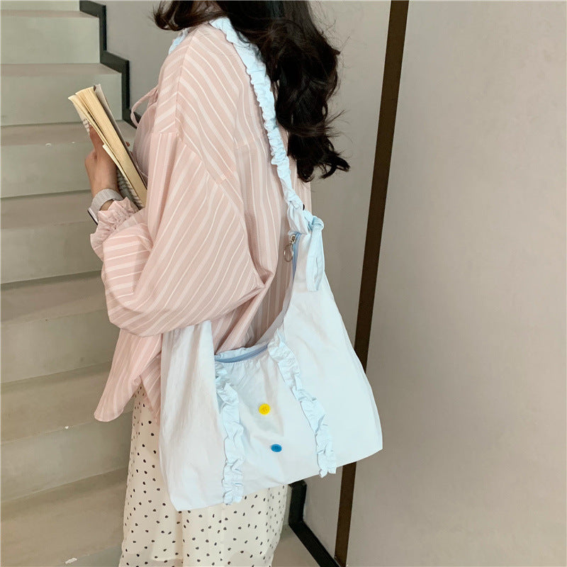 Ruffled Handmade Shoulder Bag — product view 4