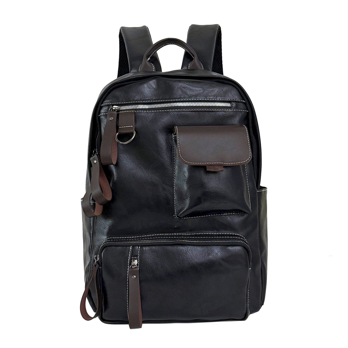 Durable Vintage Leather Backpack LoungeYard — product view 5