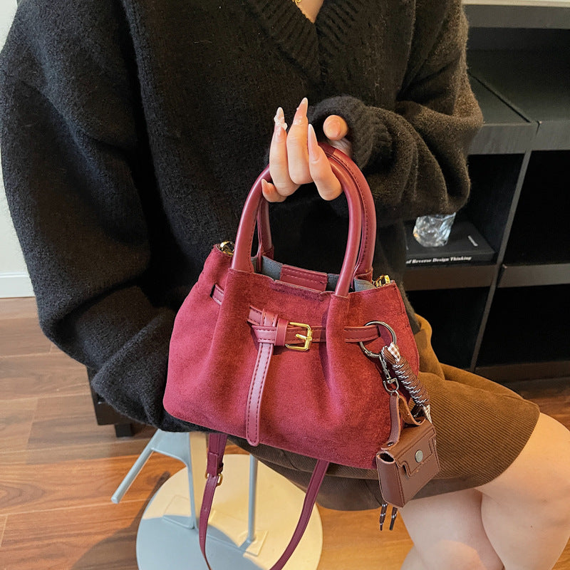 Elegant Suede Handheld Bag LoungeYard — product view 4