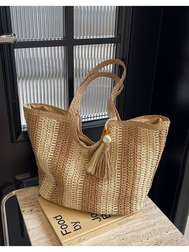 Designer Beach Bag with Textured Weave LoungeYard — product view 6