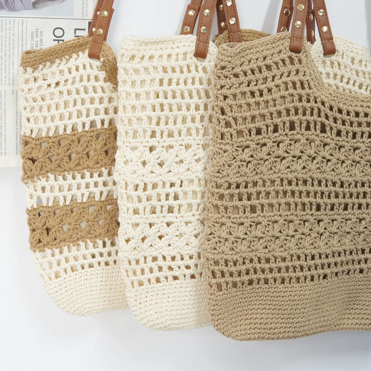 Handcrafted Macrame Tote Bag LoungeYard — product view 3