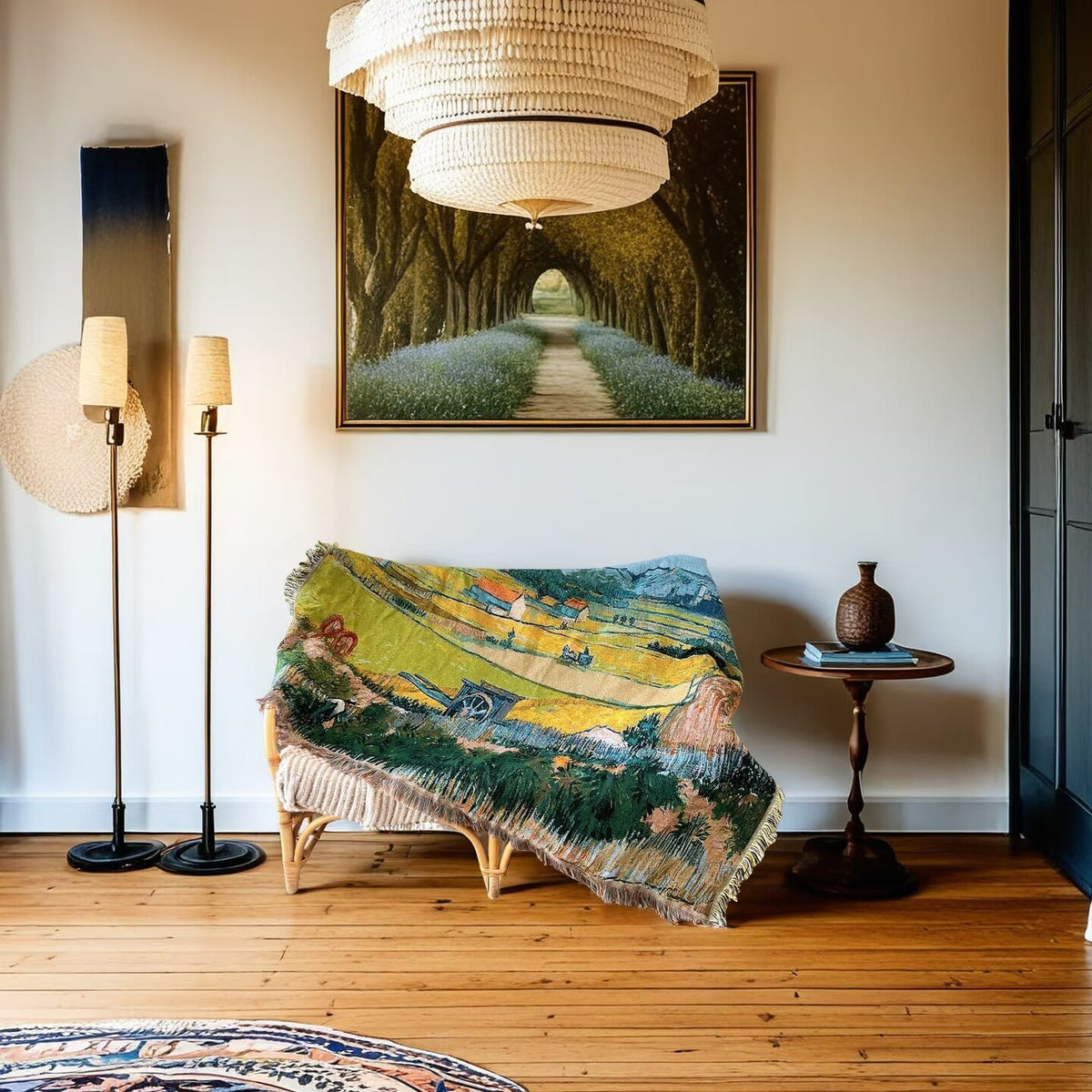 Artistic Floral Throw Blanket — product view 1