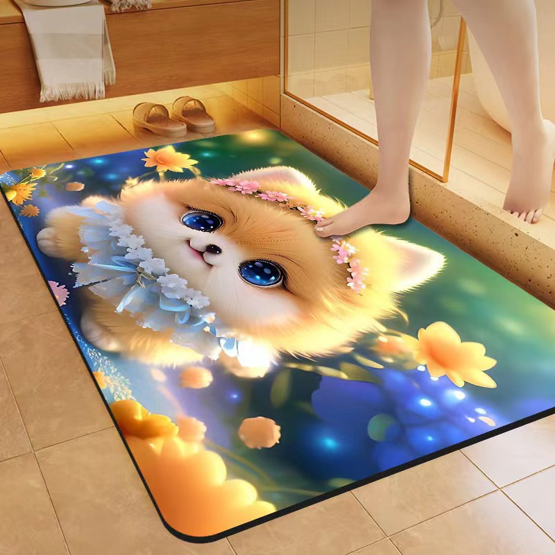 Cute Cat-Themed Bath Mat LoungeYard — product view 1