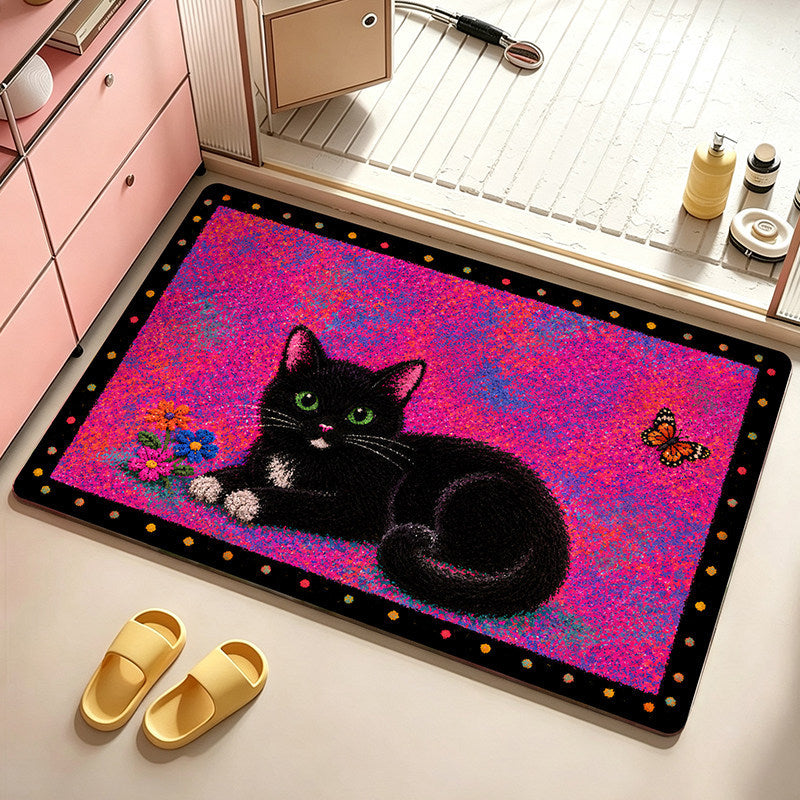 Artistic Cat-Themed Bath Mat — product view 7