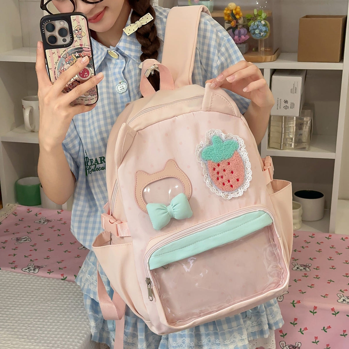 Playful Cat-Ear Themed Backpack LoungeYard — product view 1