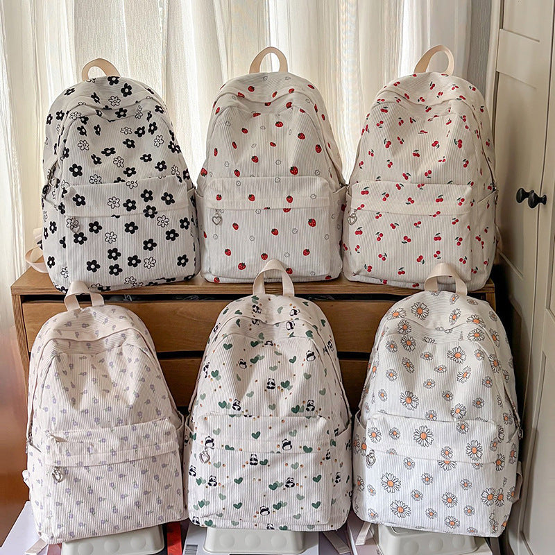 Floral Patterned Casual Backpack LoungeYard — product view 4