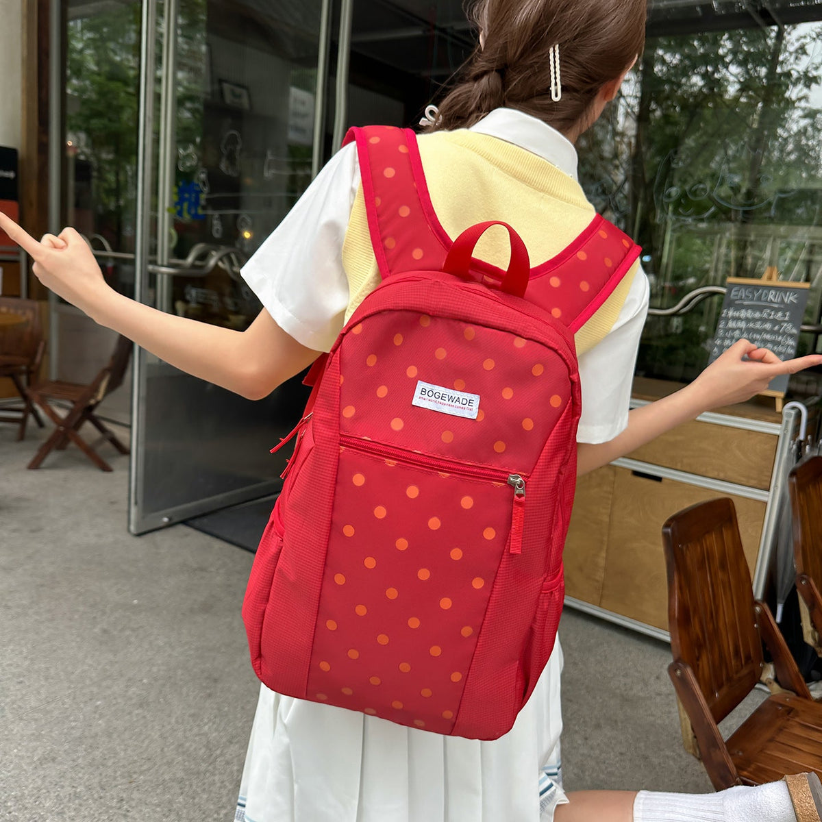 Durable Polka Dot Backpack LoungeYard — product view 2
