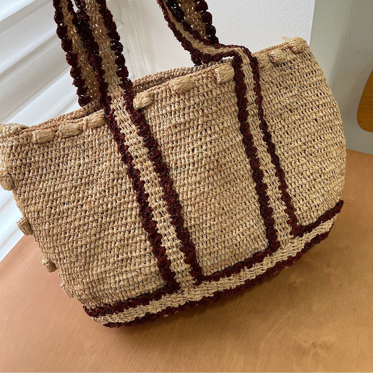 Braided shoulder bag with floral motif LoungeYard — product view 5