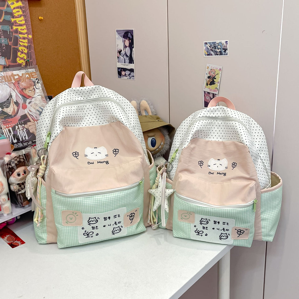 Cute Illustrated Cat-Themed Backpack — product view 3