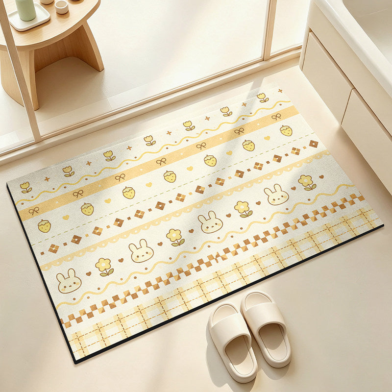 Soft Floral Patterned Bathroom Mat — product view 2