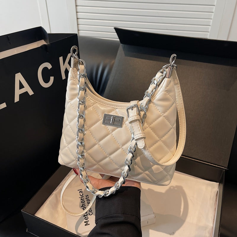 Quilted Faux Leather Chain Handbag LoungeYard — product view 7